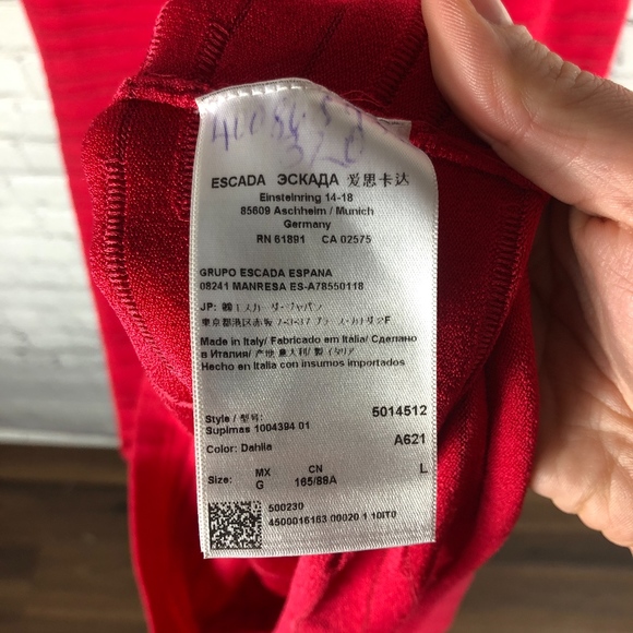 Escada Dress Hot Pink Gold Stretch Size Large - Picture 6 of 7